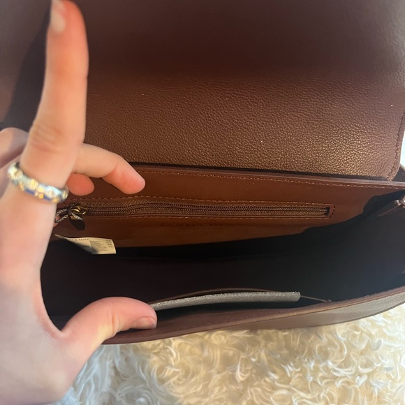 Charles & Keith Brown Shoulder Bag with Gold Accents - Picture 7 of 7